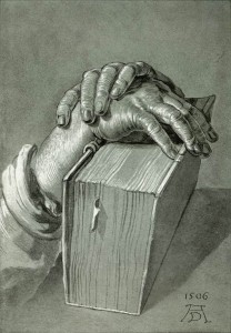Dłonie_Dürer,_Albrecht_-_Hand_Study_with_Bible_-_1506