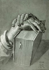 Dłonie_Dürer,_Albrecht_-_Hand_Study_with_Bible_-_1506