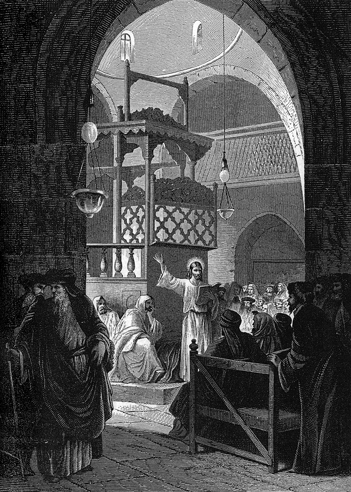 Jezus czyta w synagodze