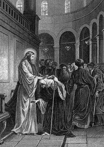 Uzdrowienie kobiety pochylonej