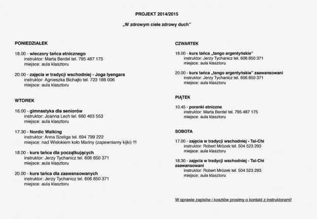 Dominikanie, rzeszów, projekt 2015