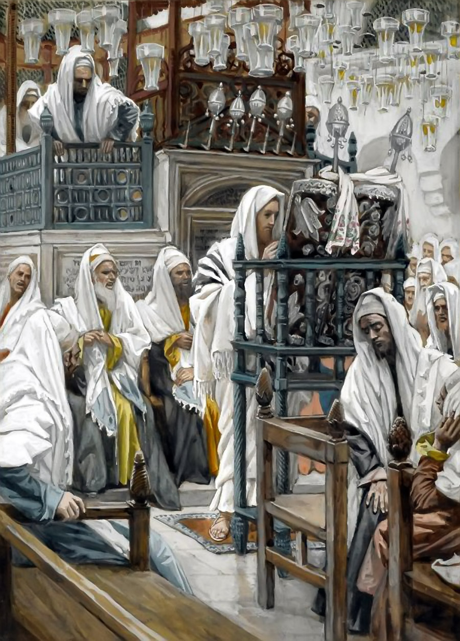Jesus Unrolls the Book in the Synagogue James Tissot 1894
