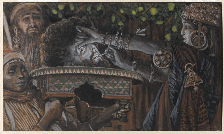 The-Head-of-Saint-John-the-Baptist-on-a-Plate-by-James-Tissot