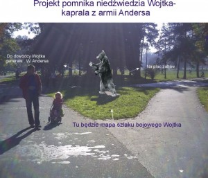 projekt pomnika  Niedźwiedzia Wojtka