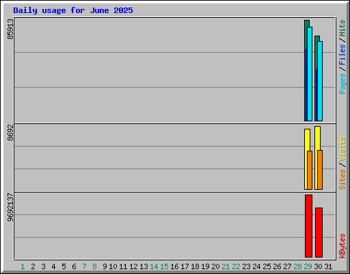 Daily usage for June 2025