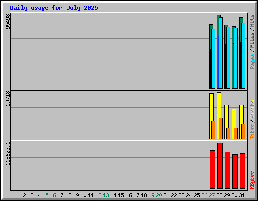Daily usage for July 2025