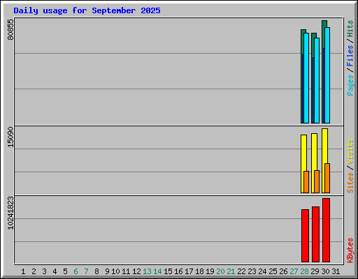 Daily usage for September 2025