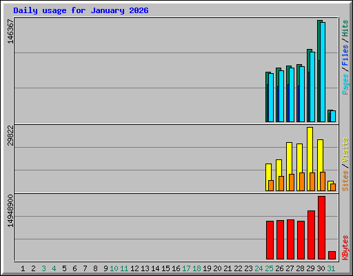 Daily usage for January 2026